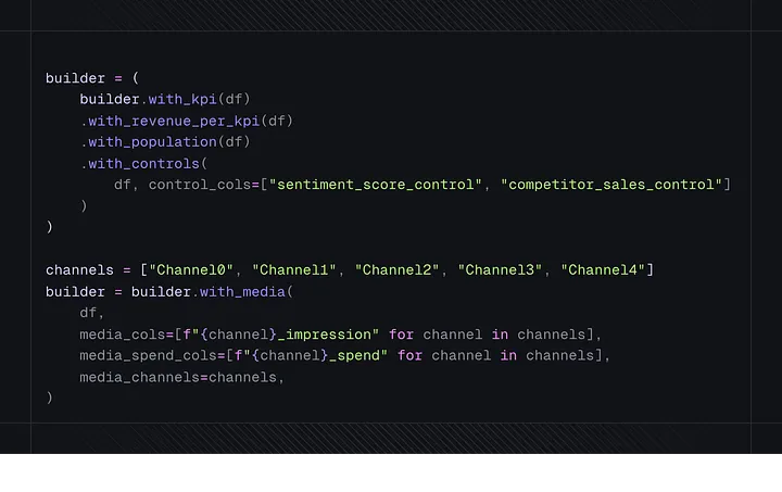 A snapshot of a code from the Google Meridian example