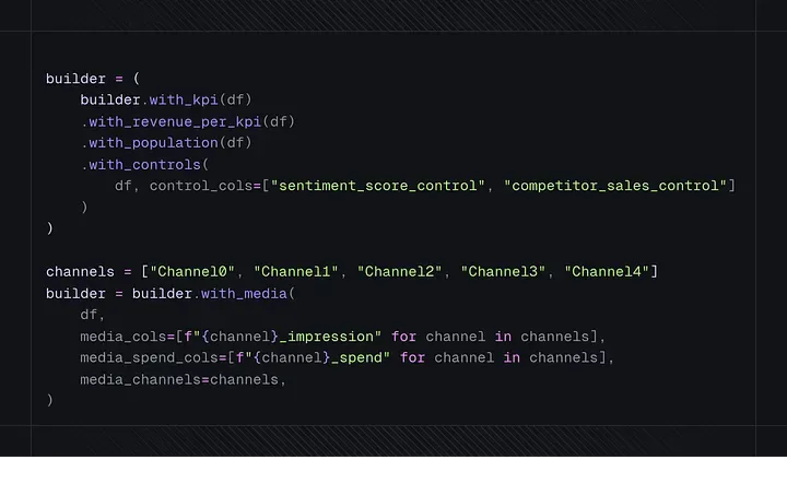 A snapshot of a code from the Google Meridian example